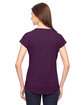 Anvil Ladies' Triblend V-Neck T-Shirt HTH AUBERGINE ModelBack