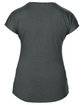 Anvil Ladies' Triblend V-Neck T-Shirt HEATHER DK GREY FlatBack