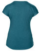 Anvil Ladies' Triblend V-Neck T-Shirt HTH GALAP BLUE FlatBack