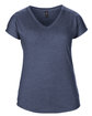 Anvil Ladies' Triblend V-Neck T-Shirt HEATHER NAVY FlatFront