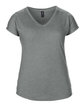 Anvil Ladies' Triblend V-Neck T-Shirt HEATHER GRAPHITE FlatFront