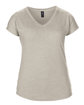 Anvil Ladies' Triblend V-Neck T-Shirt HEATHER SLATE FlatFront