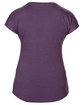 Anvil Ladies' Triblend V-Neck T-Shirt HTH AUBERGINE OFBack