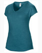 Anvil Ladies' Triblend V-Neck T-Shirt HTH GALAP BLUE OFQrt