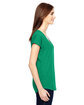 Anvil Ladies' Triblend V-Neck T-Shirt HEATHER GREEN ModelSide
