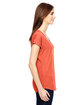 Anvil Ladies' Triblend V-Neck T-Shirt HEATHER ORANGE ModelSide