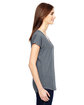 Anvil Ladies' Triblend V-Neck T-Shirt HEATHER GRAPHITE ModelSide