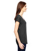 Anvil Ladies' Triblend V-Neck T-Shirt HEATHER DK GREY ModelSide