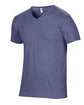 Anvil Adult Triblend V-Neck T-Shirt HEATHER BLUE OFQrt