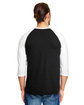 Anvil Adult Triblend 3/4-Sleeve Raglan T-Shirt BLACK/ WHITE ModelBack