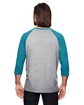 Anvil Adult Triblend 3/4-Sleeve Raglan T-Shirt HTH GR/ HTH GBLU ModelBack