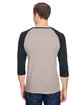Anvil Adult Triblend 3/4-Sleeve Raglan T-Shirt HTHR SLATE/ BLK ModelBack
