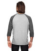 Anvil Adult Triblend 3/4-Sleeve Raglan T-Shirt HT GR/ HT DK GRY ModelBack