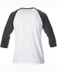 Anvil Adult Triblend 3/4-Sleeve Raglan T-Shirt WHT/ TR H DK GRY FlatBack