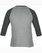 Anvil Adult Triblend 3/4-Sleeve Raglan T-Shirt HT GR/ HT DK GRY FlatBack