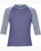 Anvil Adult Triblend 3/4-Sleeve Raglan T-Shirt HTH BL/ TR H GRY OFFront