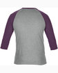 Anvil Adult Triblend 3/4-Sleeve Raglan T-Shirt HTH GR/ TR H AU OFBack