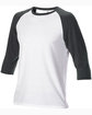 Anvil Adult Triblend 3/4-Sleeve Raglan T-Shirt WHT/ TR H DK GRY OFQrt