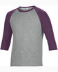 Anvil Adult Triblend 3/4-Sleeve Raglan T-Shirt HTH GR/ TR H AU OFQrt