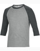 Anvil Adult Triblend 3/4-Sleeve Raglan T-Shirt HT GR/ HT DK GRY OFQrt