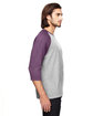 Anvil Adult Triblend 3/4-Sleeve Raglan T-Shirt HTH GR/ TR H AU ModelSide