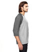 Anvil Adult Triblend 3/4-Sleeve Raglan T-Shirt HT GR/ HT DK GRY ModelSide