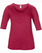 Anvil Ladies' Triblend Deep Scoop 1/2-Sleeve T-Shirt HEATHER RED OFFront