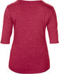 Anvil Ladies' Triblend Deep Scoop 1/2-Sleeve T-Shirt HEATHER RED OFBack