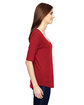 Anvil Ladies' Triblend Deep Scoop 1/2-Sleeve T-Shirt HEATHER RED ModelSide