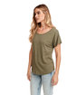 Next Level Apparel Ladies' Triblend Dolman T-Shirt military green ModelSide