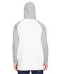 LAT Men's Hooded Raglan Long Sleeve Fine Jersey T-Shirt B WH/ VN HTH/ WH ModelBack