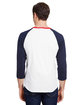 LAT Men's Baseball T-Shirt white/ navy/ red ModelBack