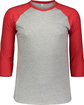 LAT Men's Baseball T-Shirt vn hthr/ vn red OFFront