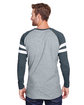 LAT Men's Gameday Mash-Up Long Sleeve Fine Jersey T-Shirt VN HTH/ VN NV/ W ModelBack