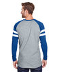 LAT Men's Gameday Mash-Up Long Sleeve Fine Jersey T-Shirt VN HTH/ VN RY/ W ModelBack