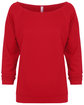 Next Level Apparel Ladies' French Terry Three-Quarter Sleeve Raglan red OFFront