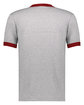 Augusta Sportswear Adult Ringer T-Shirt ath hthr/ red ModelBack