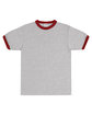 Augusta Sportswear Adult Ringer T-Shirt ath hthr/ red FlatFront