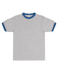 Augusta Sportswear Adult Ringer T-Shirt ath hthr/ royal FlatFront