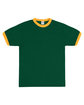 Augusta Sportswear Adult Ringer T-Shirt dark green/ gold FlatFront