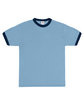 Augusta Sportswear Adult Ringer T-Shirt light blue/ navy FlatFront