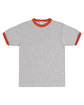 Augusta Sportswear Adult Ringer T-Shirt ath hthr/ orange FlatFront