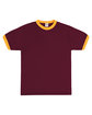 Augusta Sportswear Adult Ringer T-Shirt maroon/ gold FlatFront
