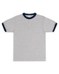 Augusta Sportswear Adult Ringer T-Shirt ath hthr/ navy FlatFront