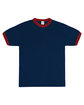 Augusta Sportswear Adult Ringer T-Shirt navy/ red FlatFront