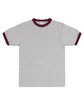 Augusta Sportswear Adult Ringer T-Shirt ath hthr/ maroon FlatFront