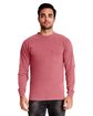 Next Level Apparel Adult Inspired Dye Long-Sleeve Crew with Pocket  
