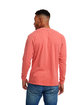 Next Level Apparel Adult Inspired Dye Long-Sleeve Crew with Pocket GUAVA ModelBack