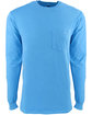 Next Level Apparel Adult Inspired Dye Long-Sleeve Crew with Pocket OCEAN FlatFront