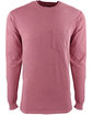 Next Level Apparel Adult Inspired Dye Long-Sleeve Crew with Pocket SMOKED PAPRIKA FlatFront
